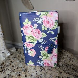 Floral Planner with Blue and Pink Design